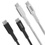 Laser 2m Braided USB C to USB C charging cable Black/Sliver 2 Pack