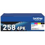 Brother TN258 Toner Commercial Pack - Black / Megenta / Yellow / Cyan for MFCL3755CDW / HLL3240CDW / DCPL3560CDW / HLL8240CDW / MFCL3760CDW / MFCL8390CDW Printer