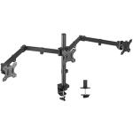 LUMI DTM12-C034N Triple Monitor Economy Articulating Stand Steel, Aluminum Powder Coating Matte Black