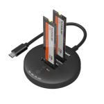 mbeat H3 USB 3.2 Gen2x2 20Gbps Dual M.2 NVMe SSD Dock with Clone Duplicator - Black