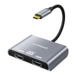 mbeat Tough Link USB-C to Dual 4K/60Hz HDMI MST Adapter - Space Grey