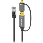 mbeat Tough Link 3m USB & USB-C to RJ45 Ethernet Cable - Space Grey