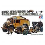 Tamiya Military Miniature Series No.44 - 1/35 - British 25 Pounder Field Gun & Quad Gun Tractor Canadian Ford F.G.T