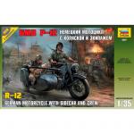 Zvezda - 1/35 - German Motorcycle R-12 with Sidecar and Crew