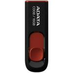 ADATA C008 Retractable USB Flash Drive - 16GB - Black / Red USB 2.0