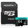ADATA Premier PRO microSDXC Memory Card - 64GB Includes SD Adapter - Read up to 100MB/s - Write up to 75MB/s