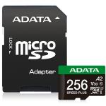 ADATA Speed Plus microSDXC Card with Adapter - 256GB UHS-I U3 A2 V30, Read Upto 180MB/s, Write Upto160MB/s