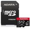 ADATA High Endurance 512GB microSDXC Memory Card Includes SD Adapter - UHS-I - Read up to 100MB/s - Write up to 85MB/s - U3 - V30