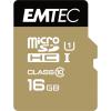 EMTEC microSDHC Memory Card - 16GB - Gold Includes SD Adapter - UHS-I - Class 10
