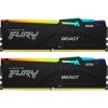 Kingston Fury RGB Beast 16GB DDR5 RGB Desktop UDIMM RAM Kit 2x 8GB - 5600MT/s - CL40 - DIMM Intel XMP