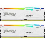 Kingston Fury RGB Beast 32GB DDR5 RGB Desktop UDIMM RAM Kit - White 2x 16GB - 5600MT/s - CL40 - DIMM