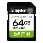 Kingston Canvas Select Gen3 SDXC Memory Card - 64GB UHS-I - Class 10 - Read up to 100MB/s - Capture in Full HD & 4K UHD Video (1080p)