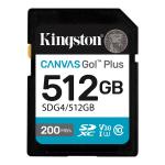 Kingston Canvas Go Plus G4 512GB SD Memory Card UHS-I - Class 10 - U3 - V30 - Read up to 200MB/s - Write up to 160MB/s