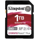 Kingston Canvas React Plus SD Memory Card - 1TB UHS-II - U3 - V60 - Read up to 280MB/s - Write up to 150MB/s - for DSLRs / Mirrorless Cameras & 4K Video Production