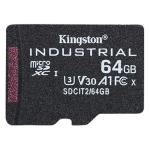 Kingston Industrial microSDXC Memory Card - 64GB UHS-I - U3 - V30 - A1 - Read up to 100MB/s - Write up to 80MB/s - Designed and Tested to be Durable in Extreme Temperatures