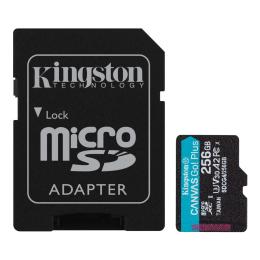 Kingston Canvas Go Plus microSDXC Memory Card - 256GB UHS-I - Class 10 - U3 - V30 - A2 - Read up to 200MB/s -Write up to 160MB/s - for Android Mobile Devices / Action Cams / Drones /Gaming