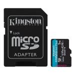 Kingston Canvas Go Plus microSDXC Memory Card -1TB UHS-I - Class 10 - U3 - V30 - A2 - Read up to 200MB/s -Write up to 160MB/s - for Android Mobile Devices / Action Cams / Drones /Gaming
