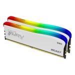 Kingston KF436C18BWAK2/32 Fury Beast 32GB (2 x 16GB) DDR4 3600MHz CL18 DIMM Memory - White RGB