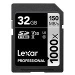 Lexar Professional SDHC Memory Card - 32GB UHS-II Card - 1000x - Black