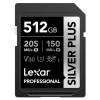 Lexar Professional SILVER PLUS SDXC Memory Card - 512GB UHS-I - Read up to 205MB/s - Write up to 150MB/s - Supports Burst-Shooting and Seamless Recording of FullHD & 4K Videos Lexar Professional SILVER PLUS SDXC Memory Card - 512GB UHS-I - Read up to 205MB/s - Write up to 150MB/s - Supports Burst-Shooting and Seamless Recording of FullHD & 4K Videos