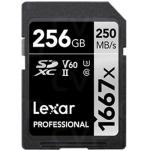 Lexar Professional SDXC Memory Card - 256GB UHS-II - V60 - 1667x - Read up to 250MB/s - Write up to 120MB/s - Captures High-Quality Images and Extended Lengths of Stunning 1080p FHD / 3D / 4K Video with a DSLR Camera