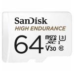 SanDisk High Endurance microSDXC Memory Card - 64GB UHS-I - Class 10 - U3 - V30 - Read up to 100MB/s - Write up to 40MB/s - High Endurance Lets your Record & Re-Record - Perfect for your Dash Cam or Home Monitoring System