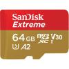 SanDisk Extreme 64GB microSDXC Memory Card Class 10 - U3 - V30 - A2 - Read up to 170MB/s - Write up to 80MB/s