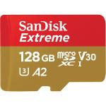 SanDisk Extreme 128GB microSDXC Memory Card Class 10 - U3 - V30 - A2 - Read up to 190MB/s - Write up to 90MB/s - Perfect for 4G Smartphones / Tablets / Cameras