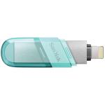 SanDisk iXpand USB / Lightning Dual Flash Drive Flip - 64GB - Mint Green USB 3.0 - IOS - 2Y