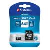 Verbatim 44084 microSDXC Memory Card - 64GB Includes Adapter - UHS-I - Class 10