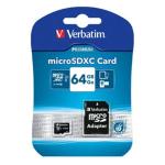 Verbatim 44084 microSDXC Memory Card - 64GB Includes Adapter - UHS-I - Class 10
