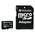 Verbatim 44082 Premium microSDHC Memory Card 16GB + adapter Class 10 with the SD adaptor.