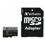 Verbatim 47045 PRO MICRO SDXC 256GB W/ ADAPTOR