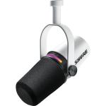 Shure MV7+ white USB/XLR Dynamic Podcasting Microphone USB-C and XLR outputs
