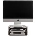 Office Monitor & Laptop Riser Stand - 360 Degree Rotatable Base - 2x Document Trays - Stackable & Removable Modular Columns