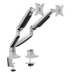 LUMI LDT10-C024 13"-32" Aluminum Interactive Counterbalance Dual Monitor Arm. -90 +90 tilt, -90 +90 swivel, -90 +90  rotate. Max VESA 100x100. Max load 9kg.