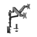 LUMI LDT16-C024 dual Gas Spring Monitor Arm pivot and swivel fits 17"-32" VESA 75x75,100x100 Tilt Range: +35°~-35° Swivel Range: +90°~-90° Black Colour