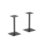 Brateck BS-76M 24" Aluminium / Glass Floor Standing BookShelf Speaker Stands - Sold as a Pair Tempered Glass Base with Floor Spikes for Stability - Max Weight 25kgs - 300x300mm Ali Top Plate - 610mm High
