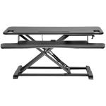 Brateck DWS28-02NBLK Gas-Spring Scissor lift Desktop Sit-Stand Workstation - Height adjustable 110-505mm Work surface size 950x400mm (LxW) - Work surface weight cap - 15kgs - Colour Black