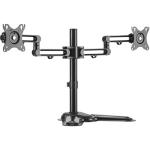 Brateck LDT30-T024 17"-32" Dual Screen Articulating Monitor Stand - Free-Tilting Design, Sturdy Steel Base, 360 Rotary VESA Plate - VESA 75x75, 100x100, Max Load 16Kgs - Built-in Cable Management