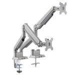 LUMI LDT34-C012 Gas Spring Dual Aluminum Monitor Arm for 17"-32" Swiveling Arm Detachable VESA Plate Desig w/Built-in Cable Management