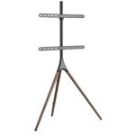 Brateck FS12-46F Artistic Easel Studio 45-65" TV Floor Stand - Includes Anti-slip Rubber Pads Weight Cap up to 32Kgs - Built-in Cable Management - Matte Black & Walnut Colour