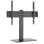 Brateck LDT03-23L 37"-70" TV Desk Stand with  Glass Base. Vertical Height Adjustable. VESA Support up to 600x400. Max Load: 40Kgs. Hidden Cable Management.