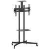 Brateck LCD-T1028B 32''-70'' Economy TV cart Stand, Adjustable TV Height with metal shelf - Max VESA: 600x400 (70"+) Min VESA 200x200 (fits most 32") Tilt: -15~+15 - Max weight: 50kg - Shelf max weight 6kg