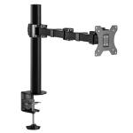 Brateck LDT33-C012 17"-32" Single Monitor Articulating Arm Max Load: 12kg, VESA 75xx75 & 100x100. Extend, Tilt and Swivel. Detachable VESA Plate, Hidden Cable Management, Matte Black