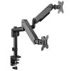 Brateck LDT48-C024 17"-32" Pole-Mounted Gas Spring Dual Monitor Desk Mount Bracket withDetachableVESAPlate.Max Load 9Kgs Per Arm, Supports VESA 75x75 & 100x100, Extend, Tilt, & Swivel, Clamp or Grommet Instal. Brateck LDT48-C024 17"-32" Pole-Mounted Gas Spring Dual Monitor Desk Mount Bracket withDetachableVESAPlate.Max Load 9Kgs Per Arm, Supports VESA 75x75 & 100x100, Extend, Tilt, & Swivel, Clamp or Grommet Instal.