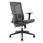 Brateck CH05-7 Office Chair with Ergonomic & Breathable Mesh Back Pneumatic Seat-Height Adjustment - Adjustable Tilt-back, Lumbar Cushion - PU Hooded Casters - Seat Adjust - Black Colour