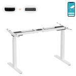 Brateck M06-23DE-AI.WHT Smart Dual-Motor Sit-Stand Desk with Intelligent APP Control - White - Programmable Height Range, Collision Avoidance System, Sit/Stand Time Reminder, Dims 1000-1700x600x620-1280mm.