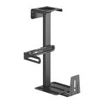 Brateck Multifunctional Under-Desk Wall Adjustable CPU Holder. 360 Swivel, Supports up to 30Kgs, Matte Black