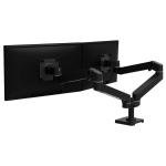 Ergotron 45-686-292 LX Pro Dual Side-by-Side Arm - Black - Height Adjustable - 2 Display(s) Supported - 68.6 cm (27") Screen Support - 75 x 75, 100 x 100 - VESA Mount Compatible - Aluminium